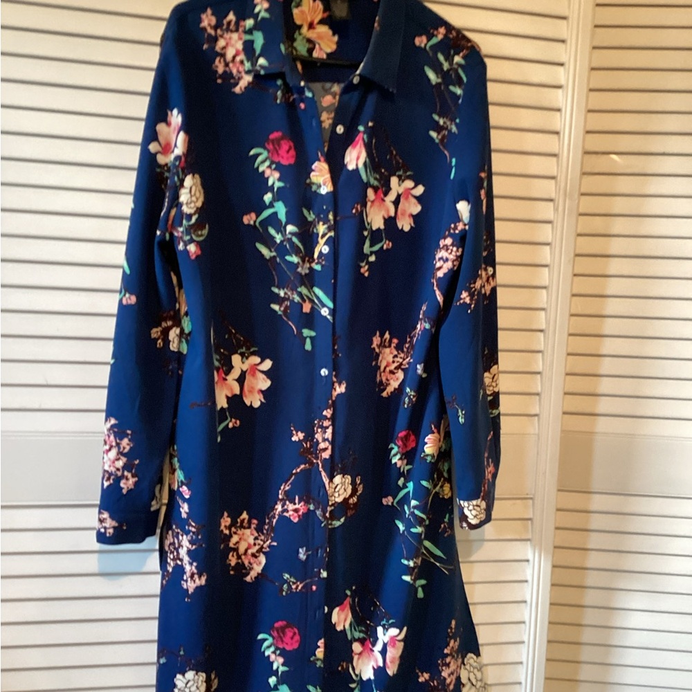 Grace Elements ladies Bohemian knee length button up tunic, sizeXL, Reduced